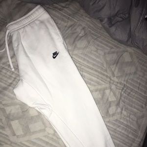 White Nike joggers
